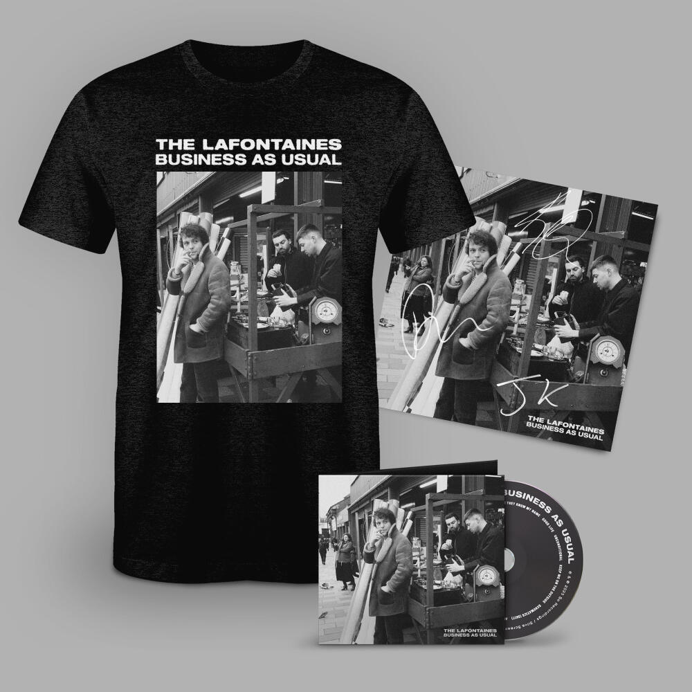 'Business As Usual' CD, T-Shirt + Signed Print - The LaFontaines