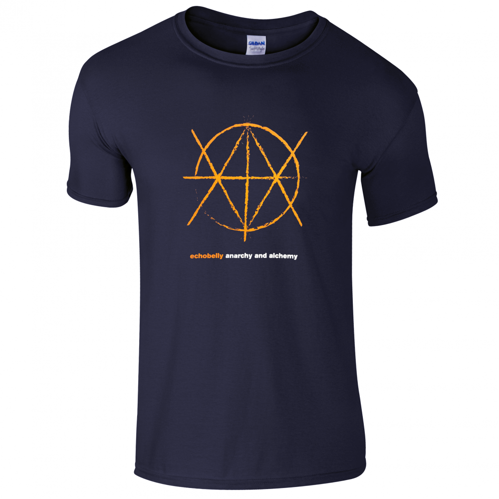 Anarchy And Alchemy Red Print Navy T-Shirt - Echobelly
