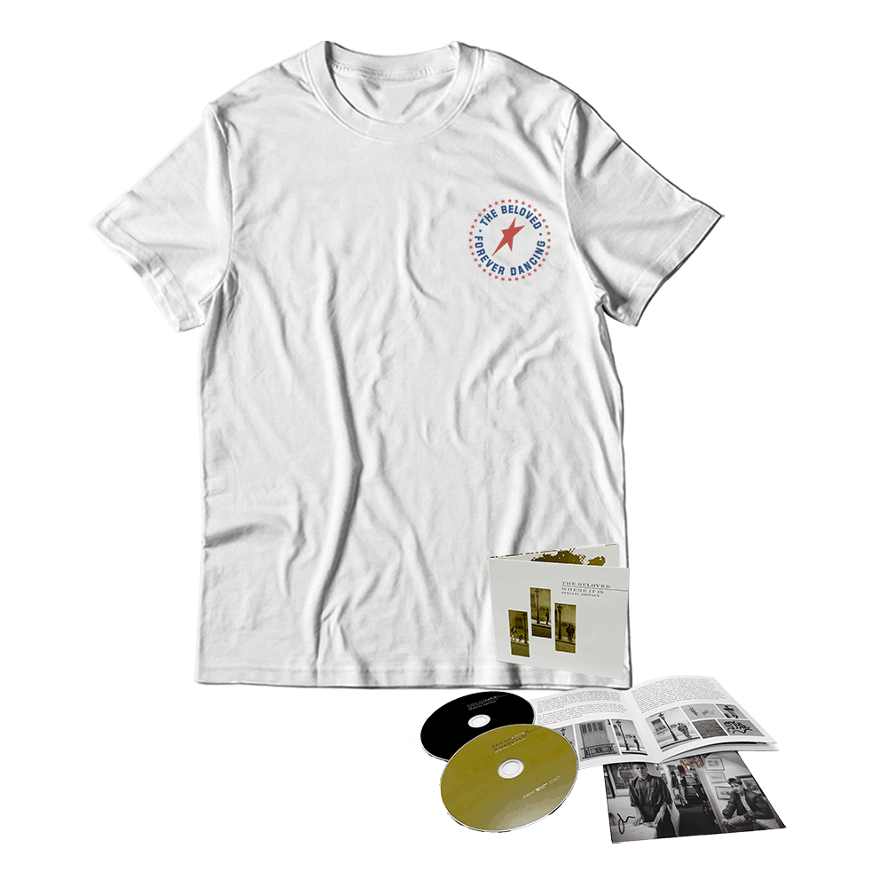 White Chest Print T-Shirt + Where It Is Double CD + Postcard - The Beloved