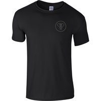 Grey On Black Small Logo T-Shirt