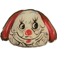 Dog Clown Pin - White Denim