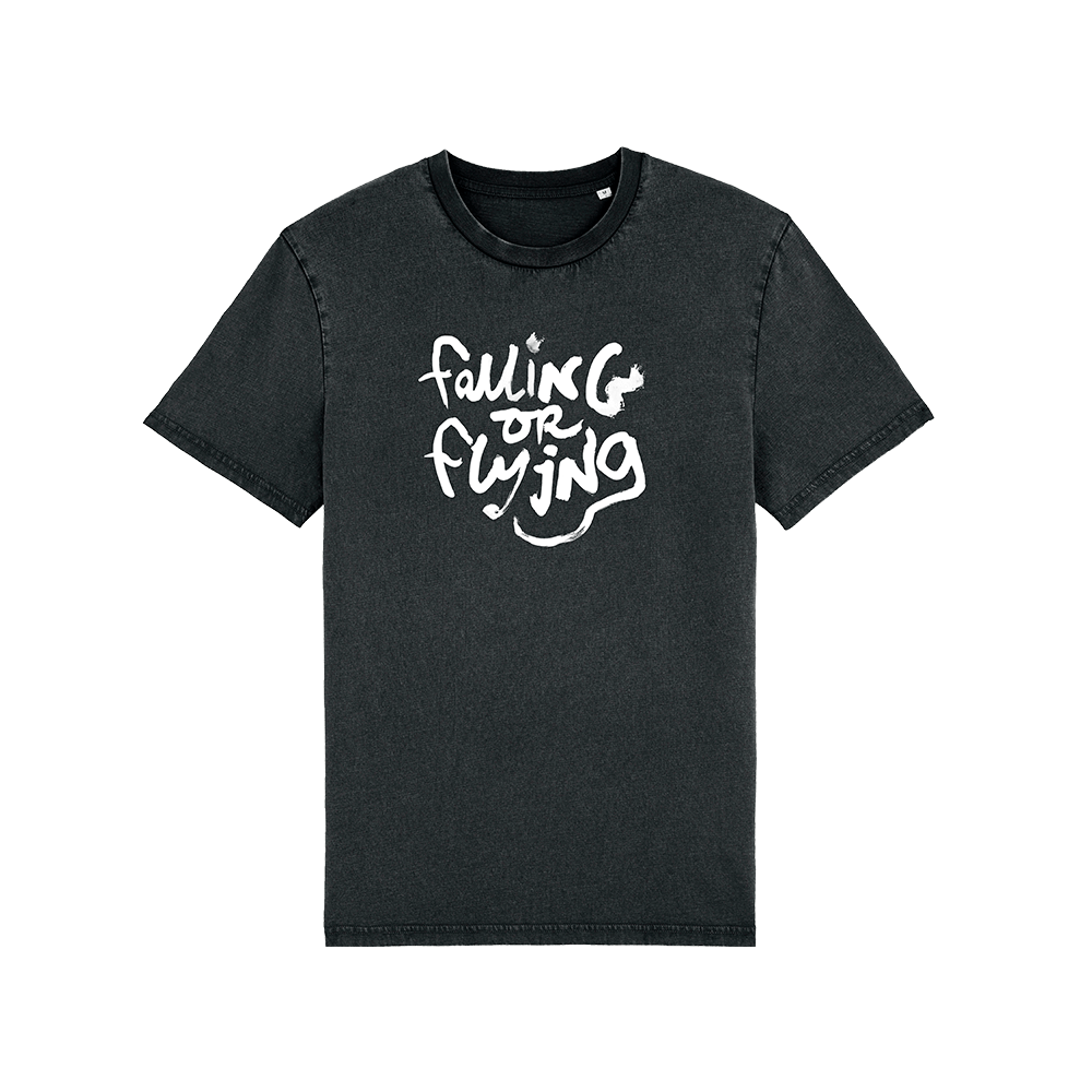 falling or flying black t-shirt