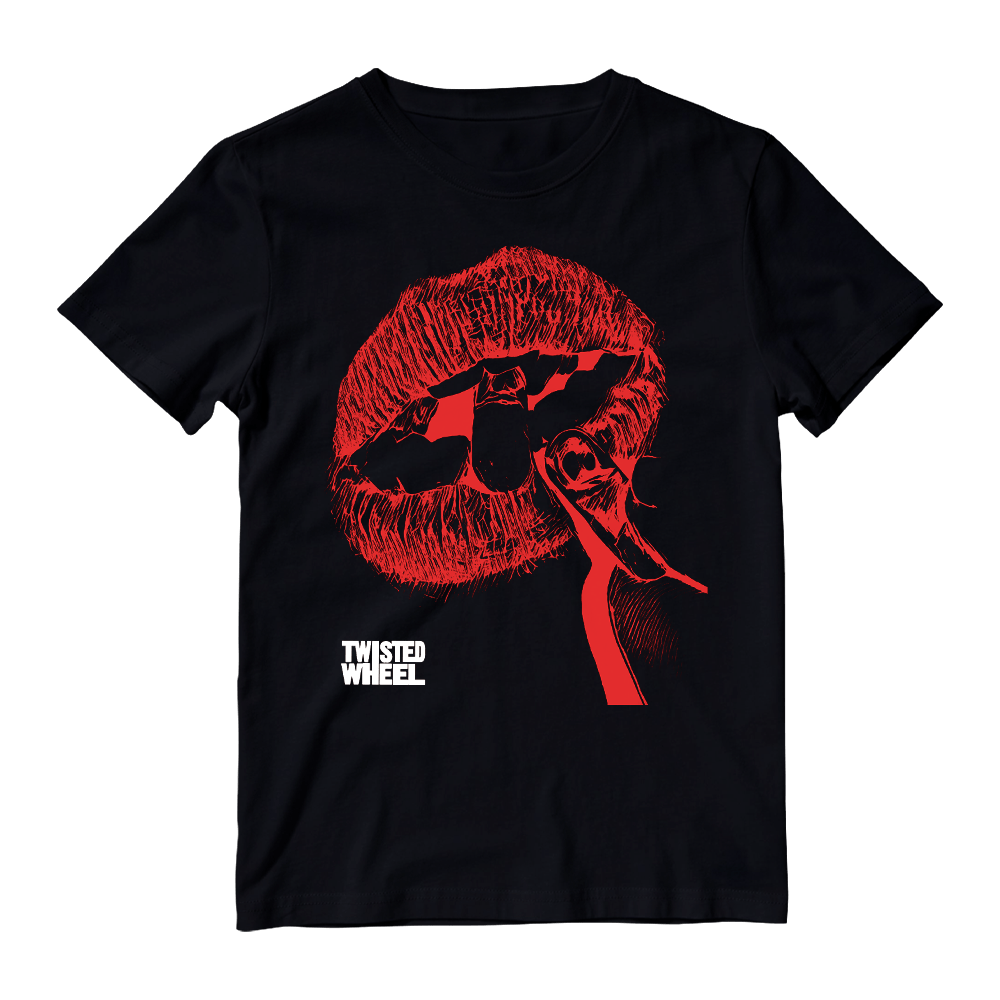 Red Lips Black T-Shirt
