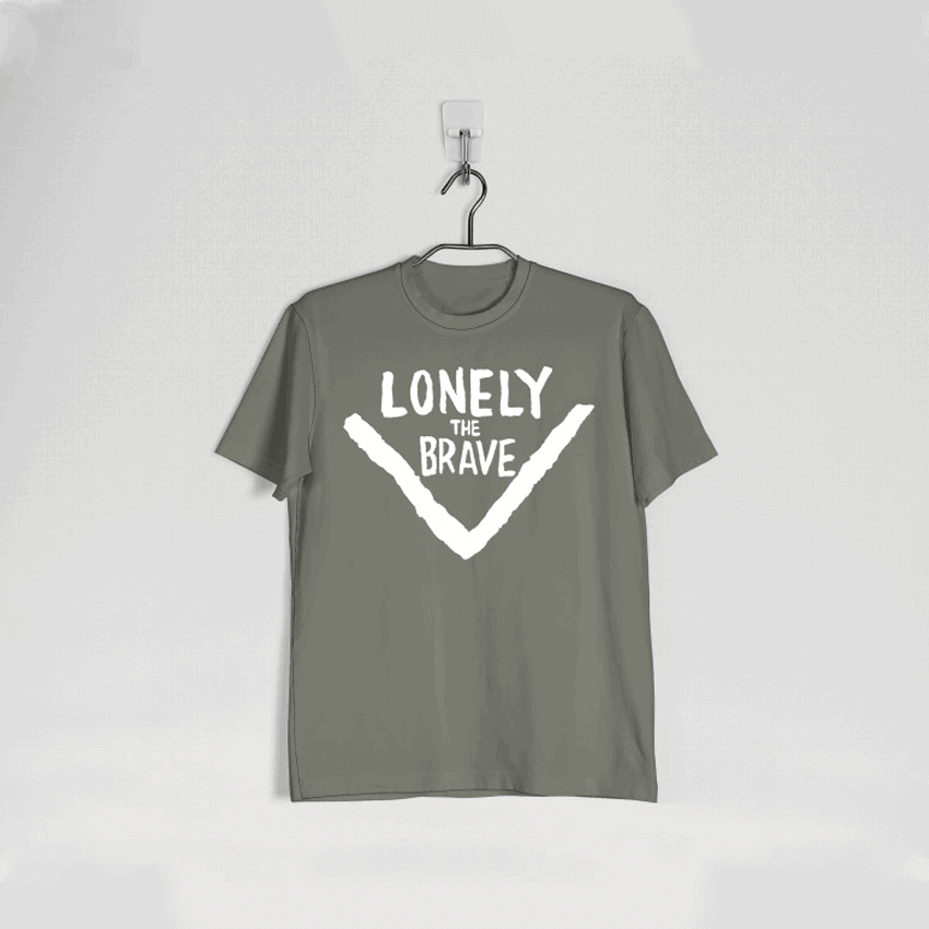 Lonely The Brave Military Green Logo T Shirt