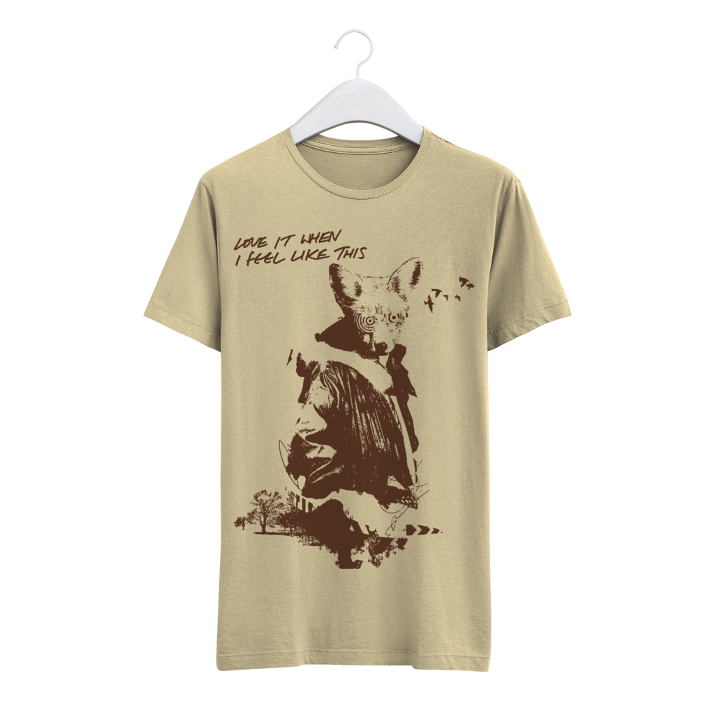 'Love It' Fox Silhouette Off White T Shirt