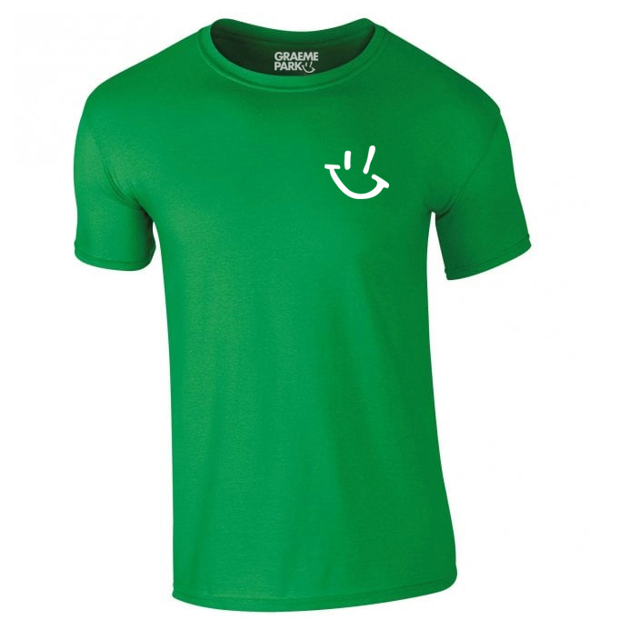Irish Green T-Shirt With White GP Smiley Logo (Unisex)