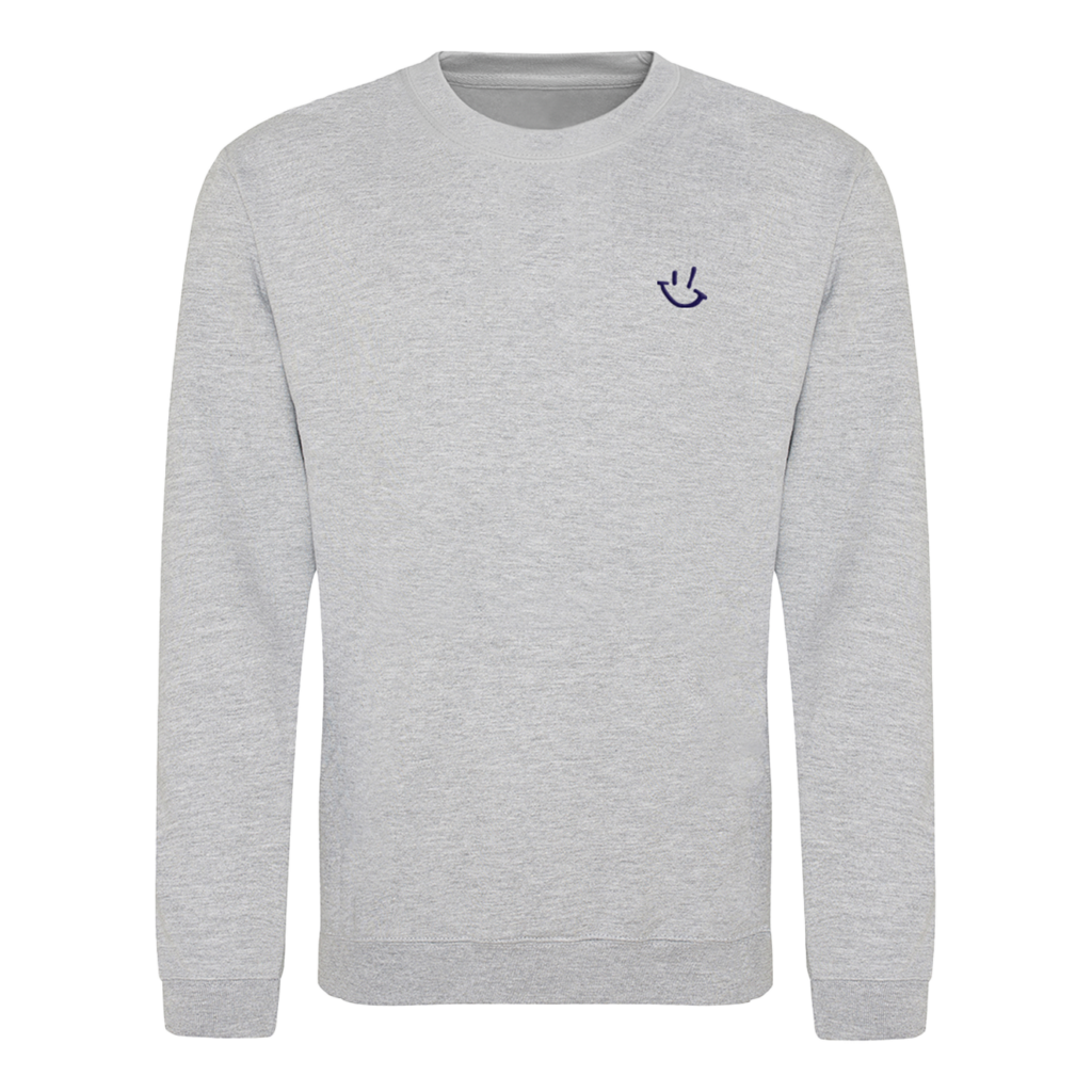 LIGHT GREY SWEATSHIRT WITH NAVY GP SMILEY LOGO