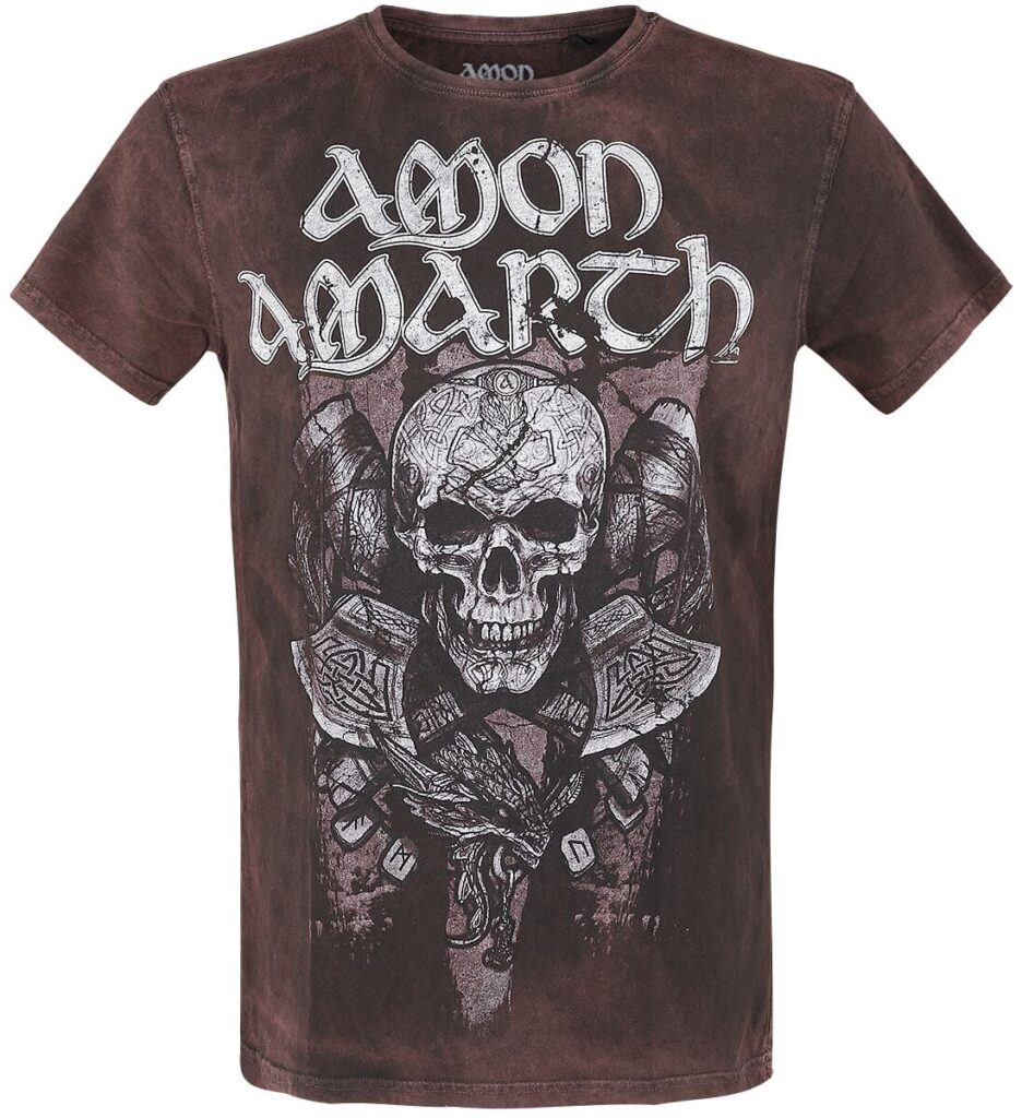 Amon Amarth Carved Skull T-shirt brown