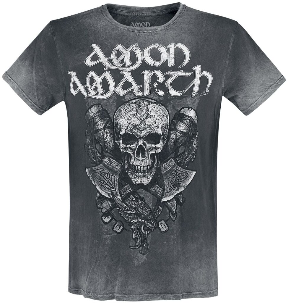 Amon Amarth Carved Skull T-shirt dark grey
