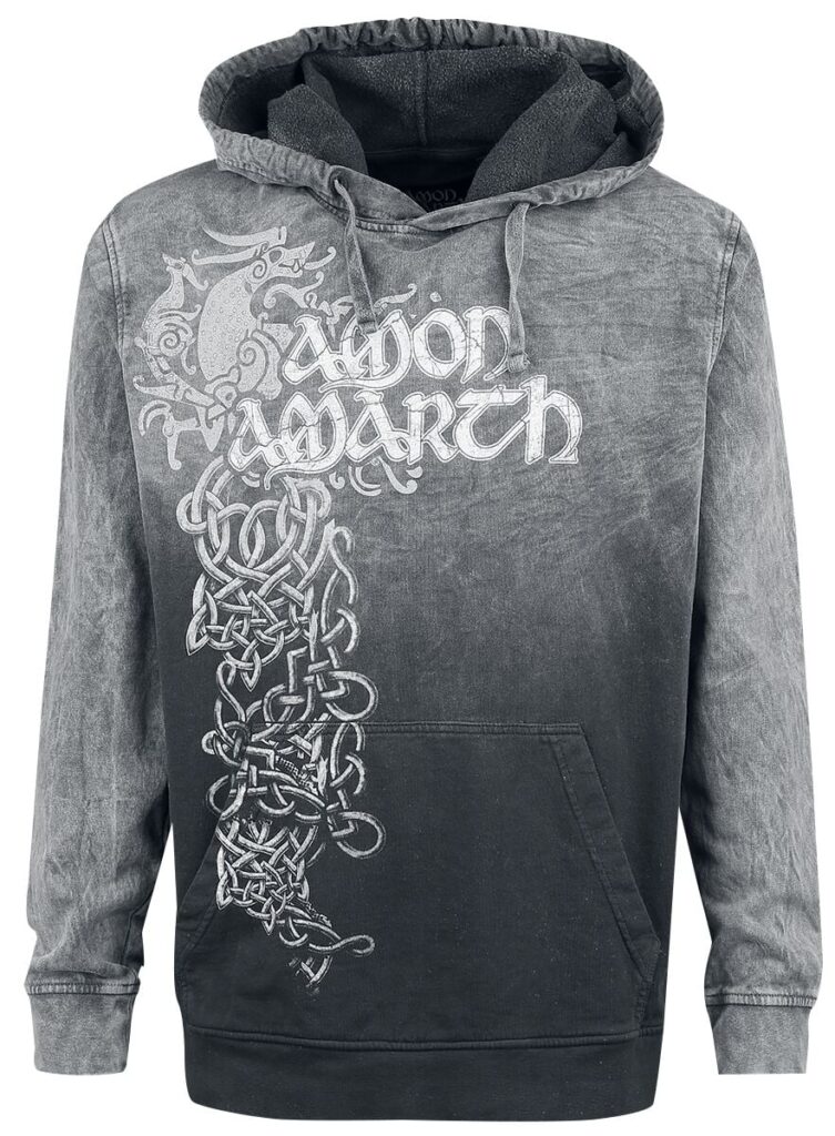 Amon Amarth Viking Horses Hoodie grey black