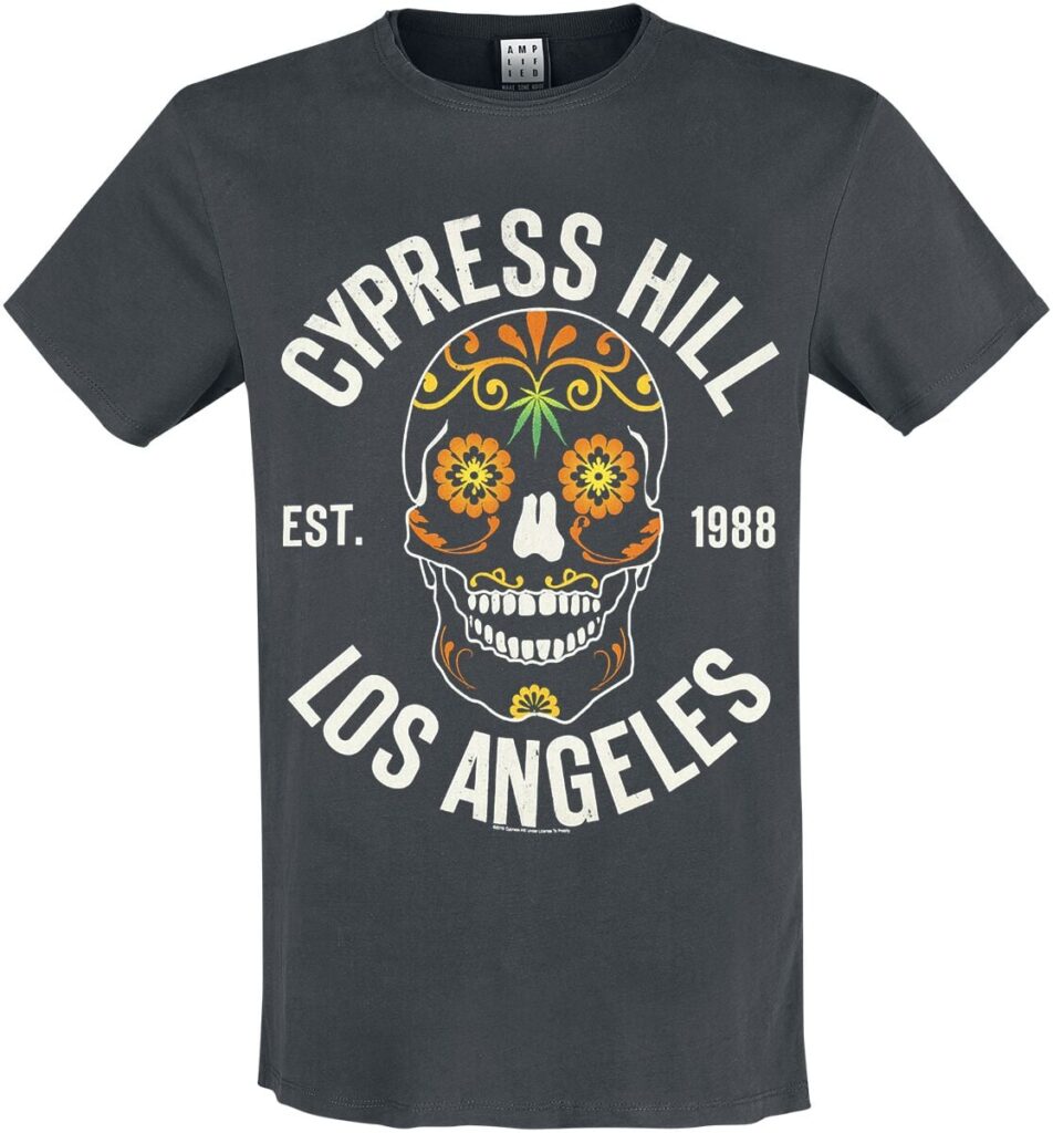 Cypress Hill Amplified Collection - Floral Skull T-shirt charcoal
