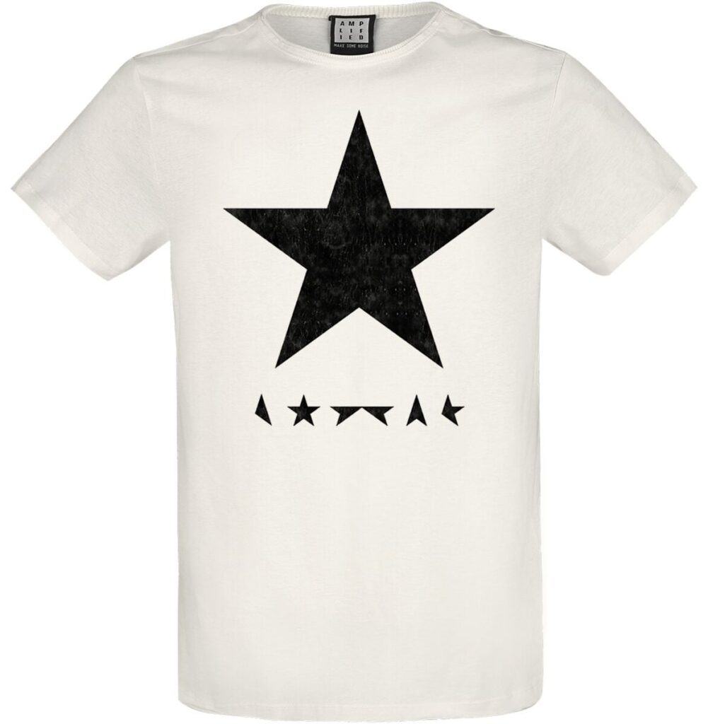 David Bowie Amplified Collection - Black Star T-shirt off white