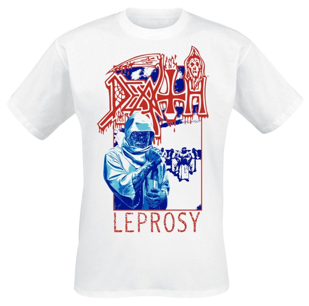 Death Leprosy Posterized T-shirt white