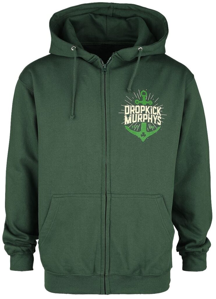 Dropkick Murphys Anchor Admat Green Hoodie Jacket dark green