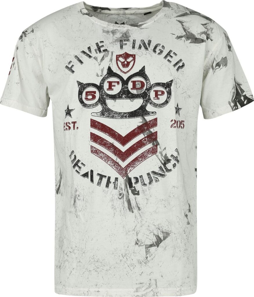 Five Finger Death Punch Logo T-shirt white grey