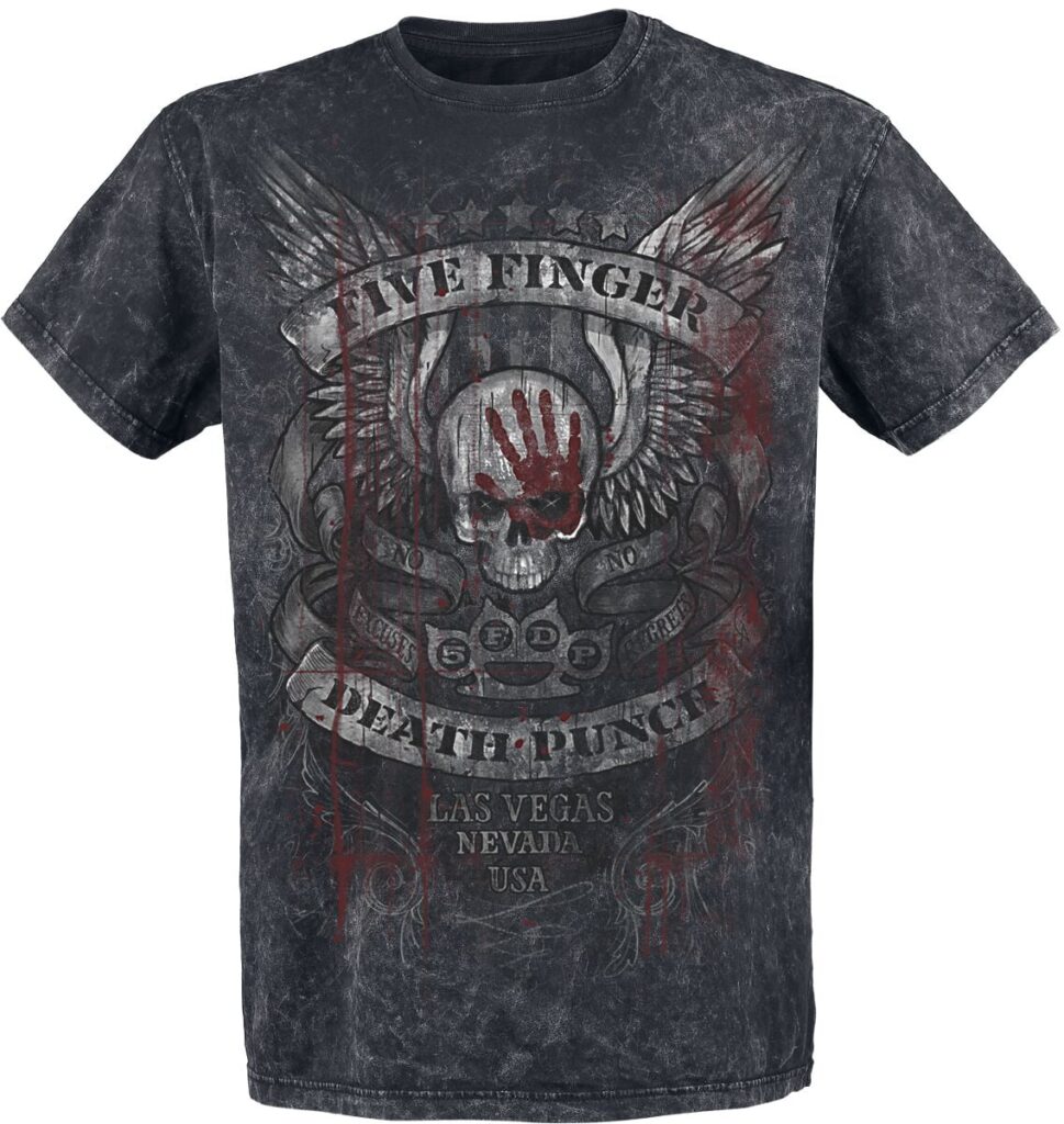 Five Finger Death Punch No Regrets T-shirt black grey