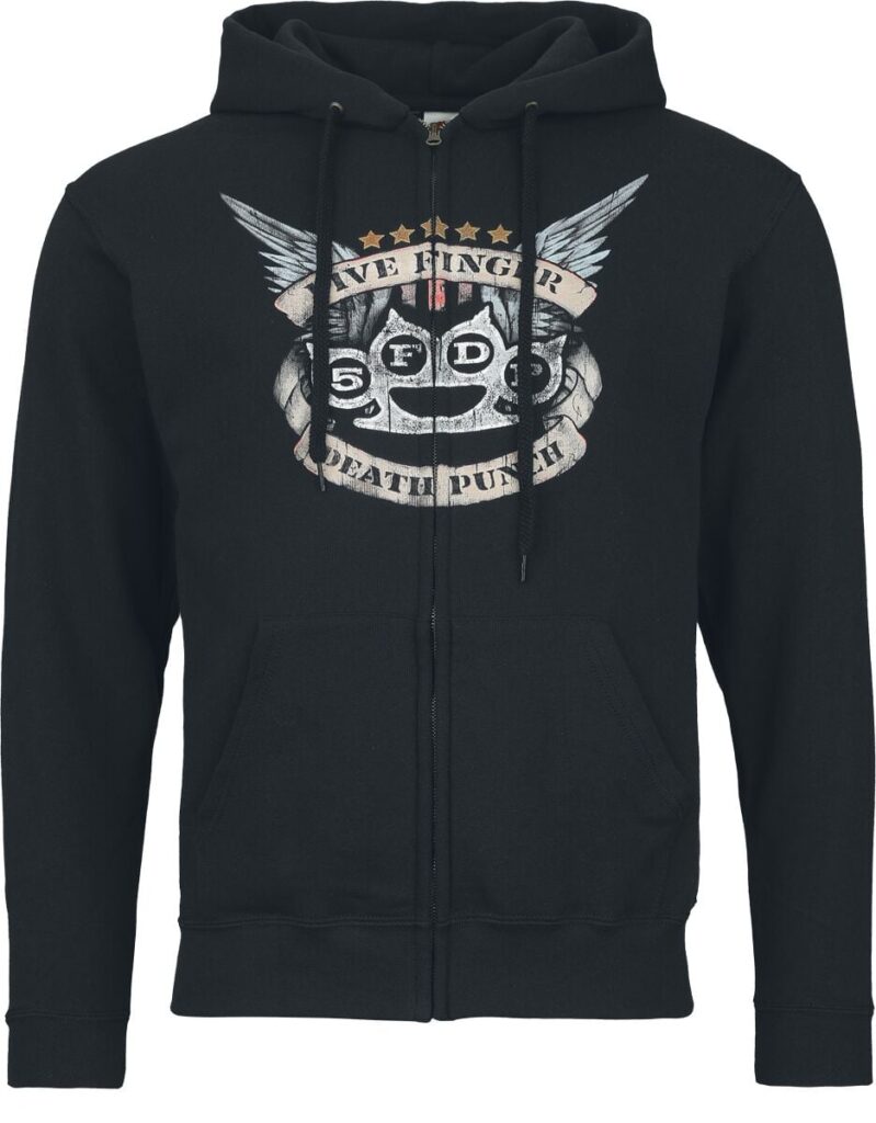 Five Finger Death Punch Winged Knuckles Hoodie Jacket black