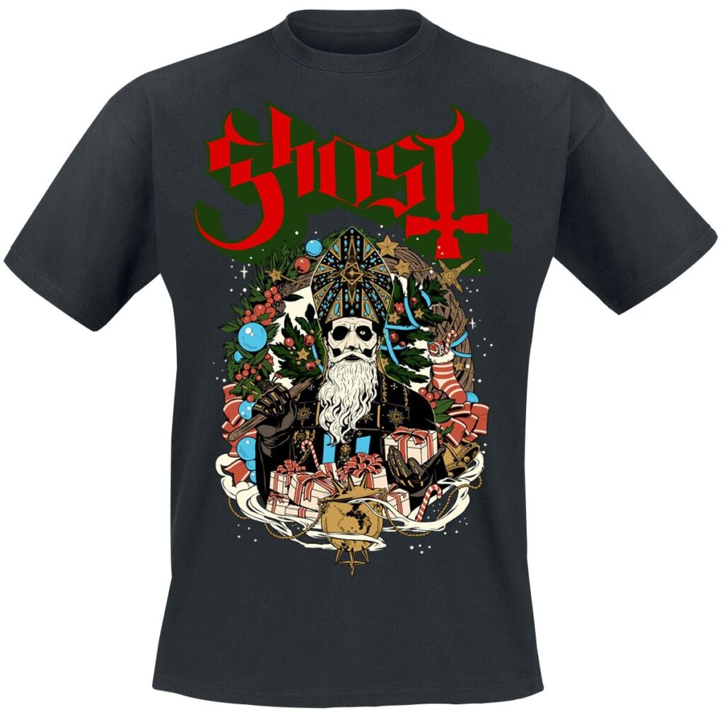 Ghost Father Christmas T-shirt black