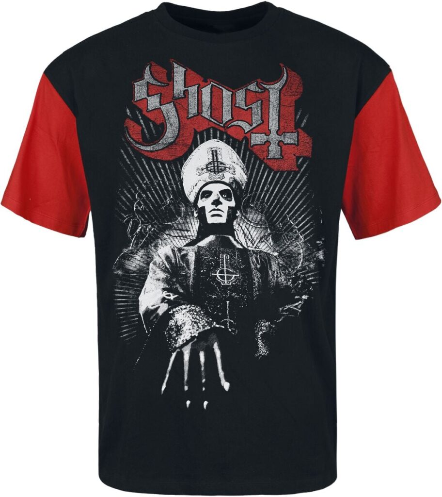 Ghost Priest T-shirt black red