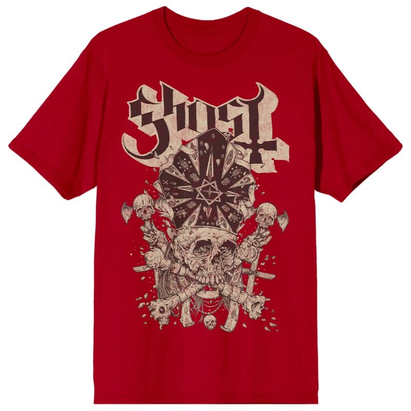 Ghost Skull n Blones Papa T-shirt red