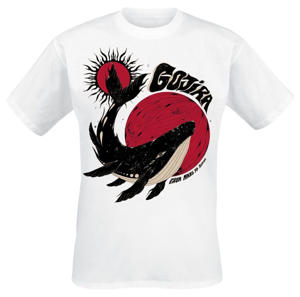 Gojira Whale Sun Moon T-shirt white