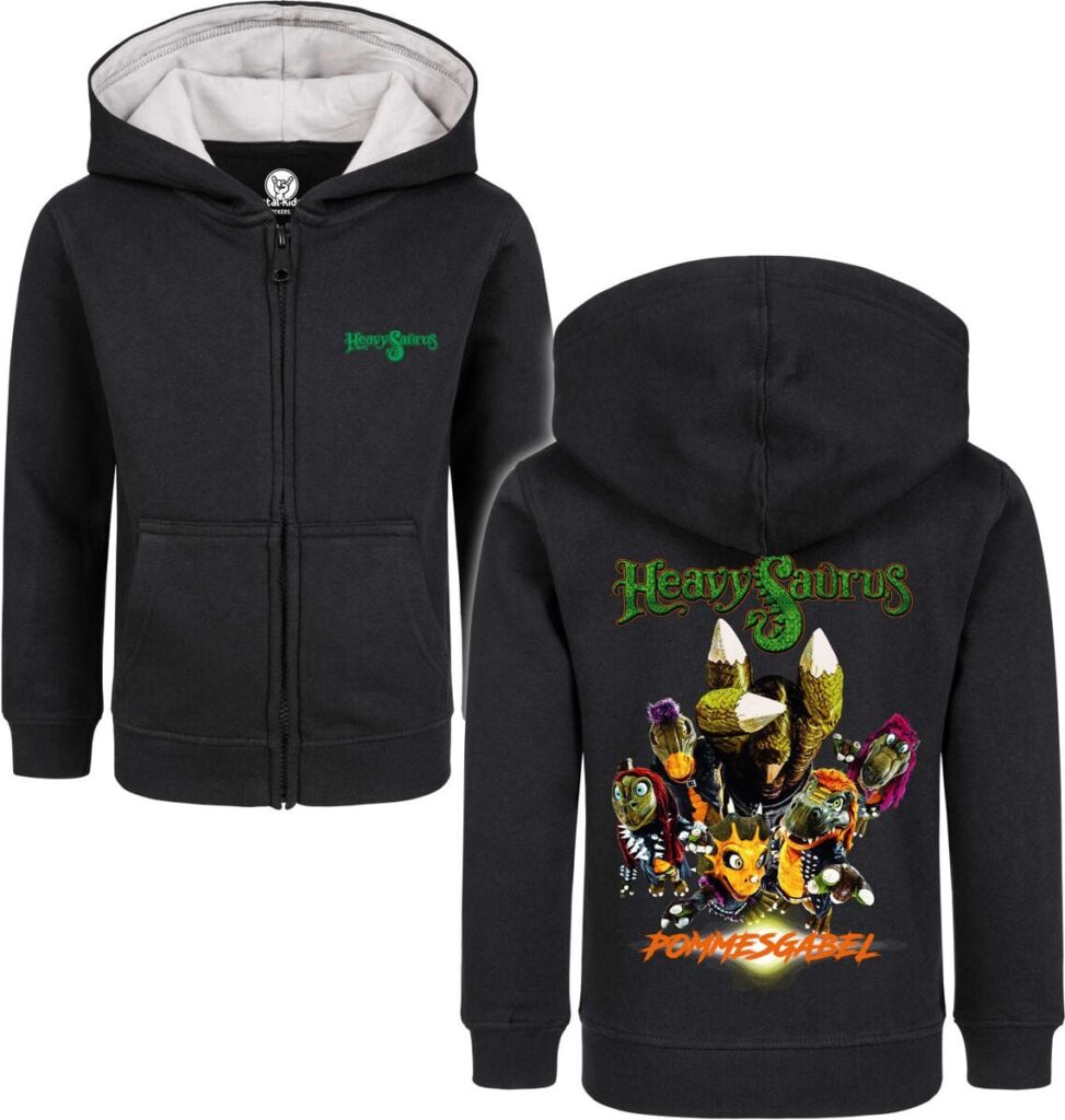 Heavysaurus Metal-Kids - Pommesgabel Kids' Hoodie Jacket black