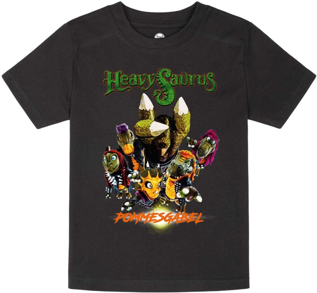 Heavysaurus Metal-Kids - Pommesgabel T-Shirt black