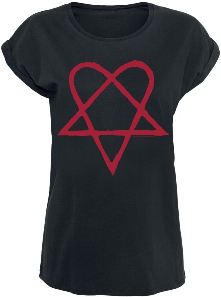 HIM Dark Red Heartagram T-shirt black