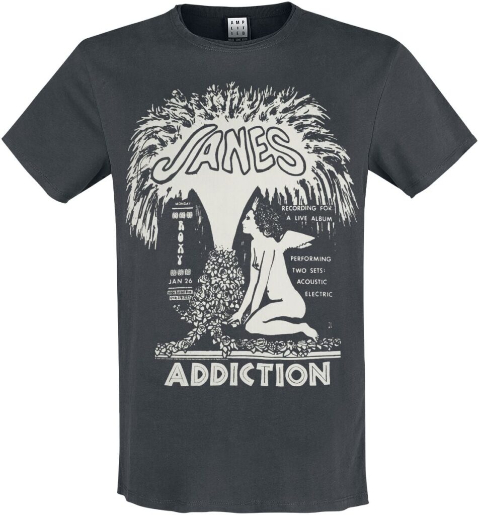 Janes Addiction Amplified Collection - Angel Fountain T-shirt charcoal