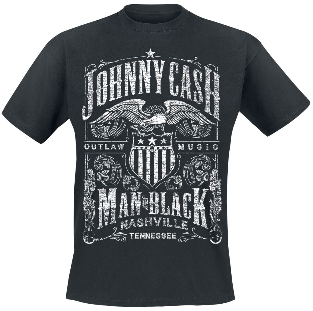 Johnny Cash Outlaw Music T-shirt black