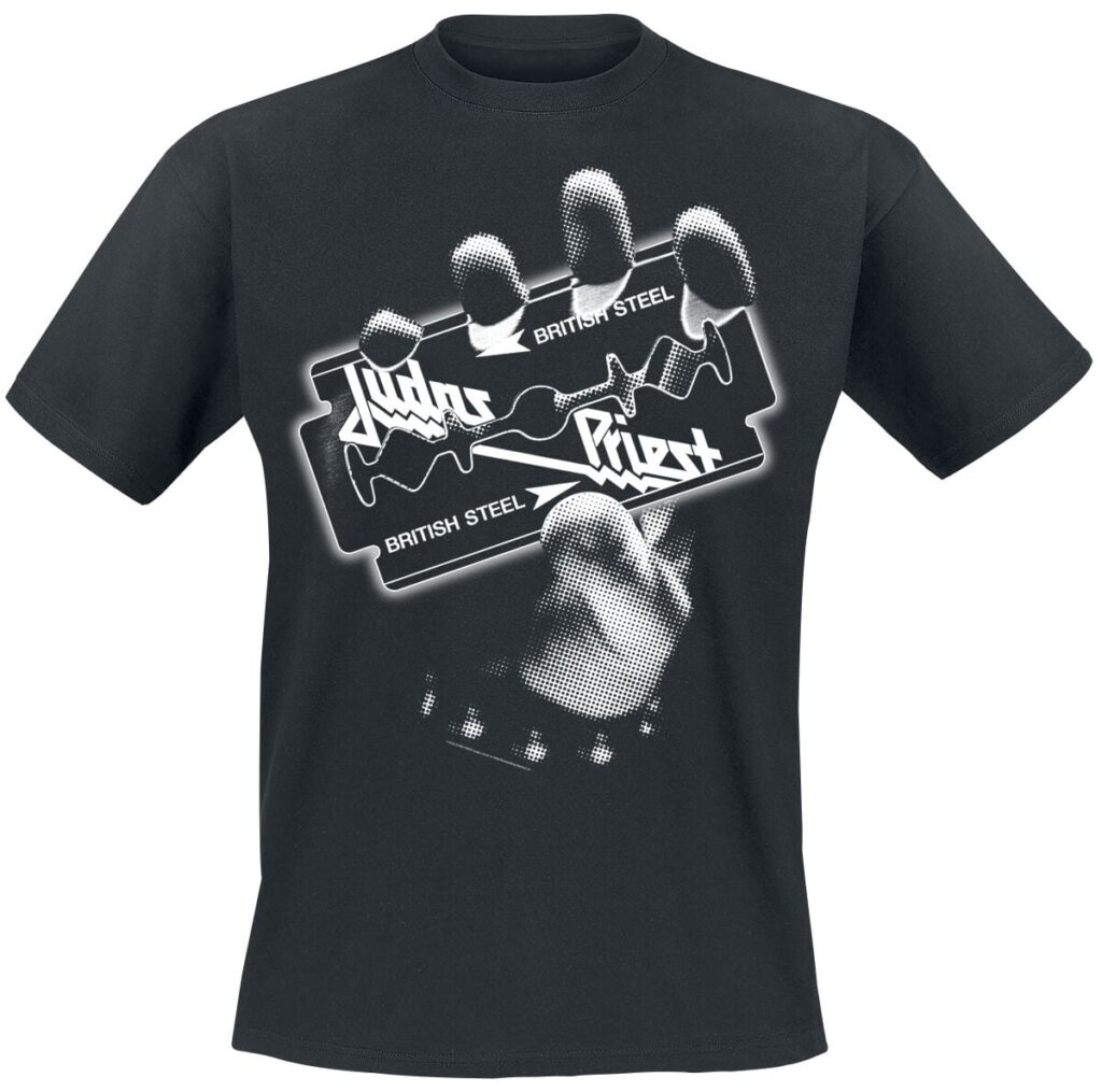 Judas Priest British Steel Hand White T-shirt black