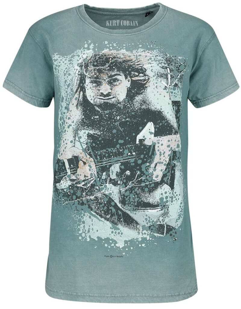 Kurt Cobain Guitar T-shirt turquoise