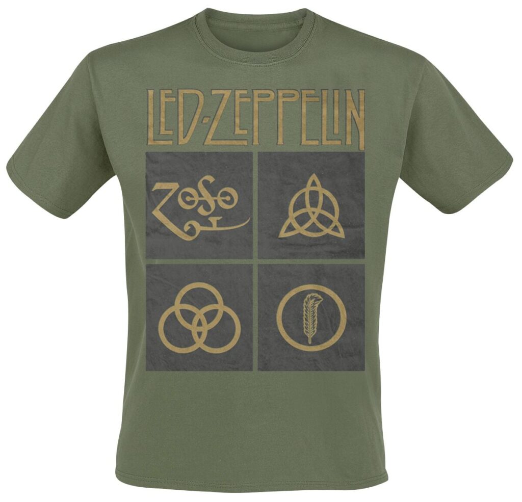 Led Zeppelin Green Symbols T-shirt olive