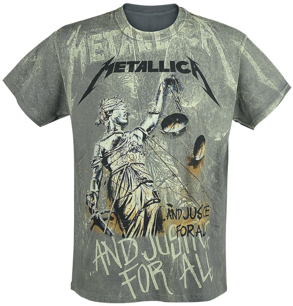 Metallica ... And Justice For All - Neon Backdrop T-shirt charcoal