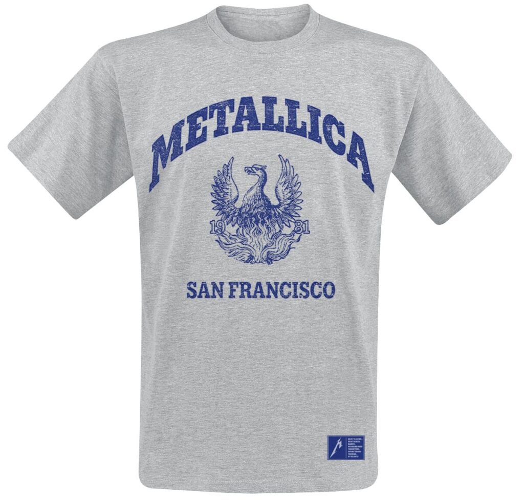 Metallica College Crest T-shirt grey