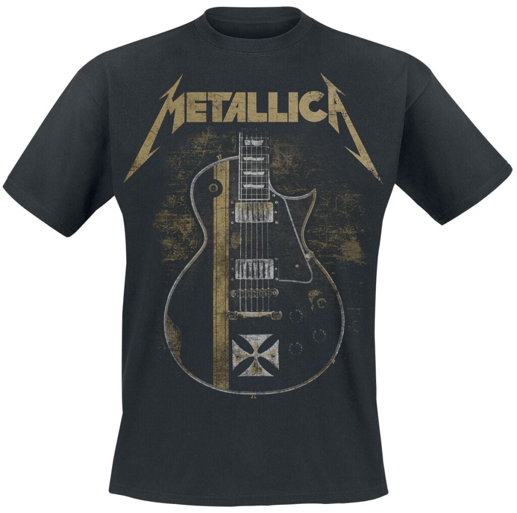 Metallica Hetfield Iron Cross Guitar T-shirt black