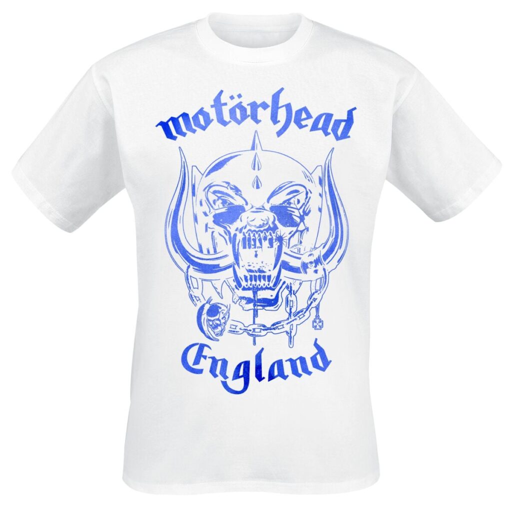 Motörhead England Blue Texture T-shirt white