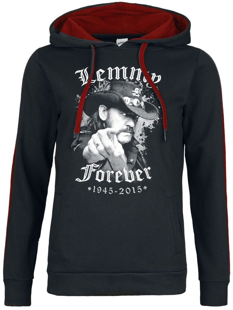 Motörhead Lemmy Forever Hoodie black red
