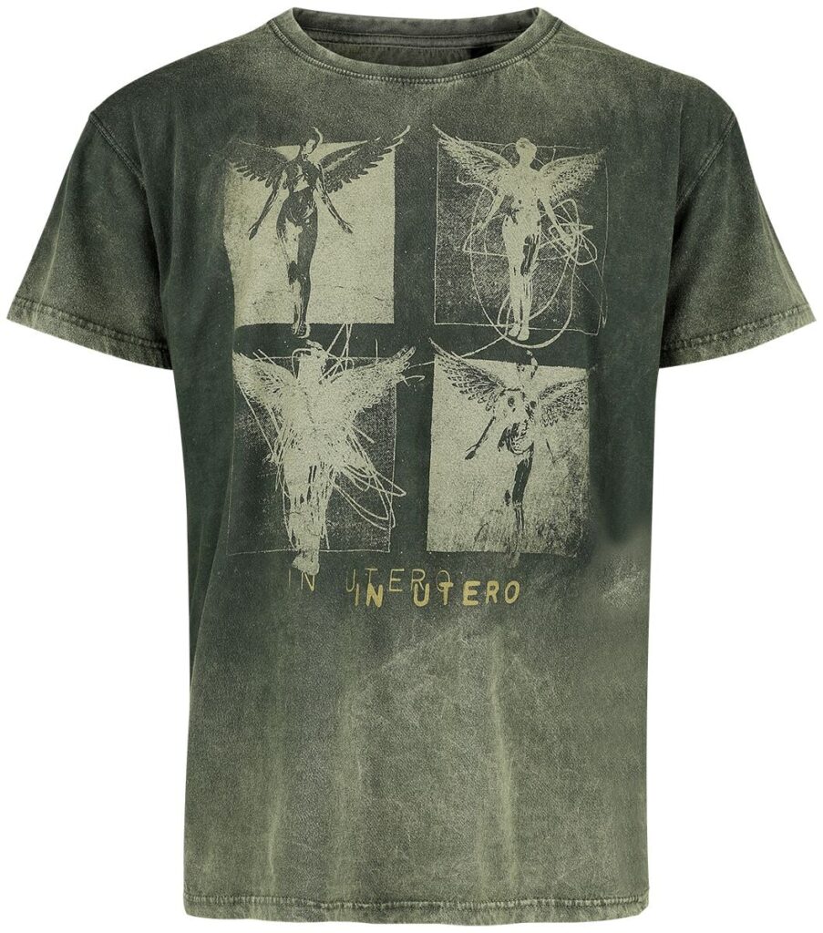 Nirvana In Utero Collage T-shirt green
