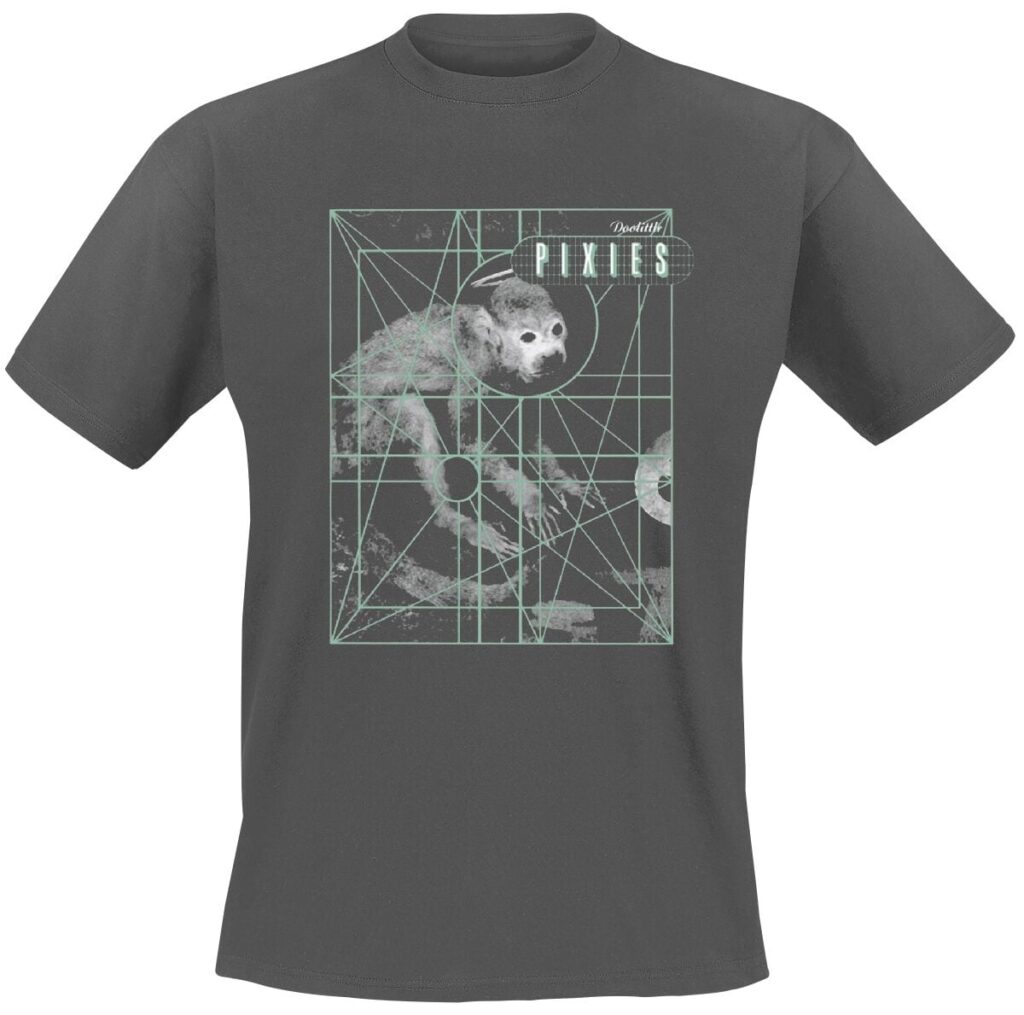 Pixies Monkey Grid T-shirt charcoal