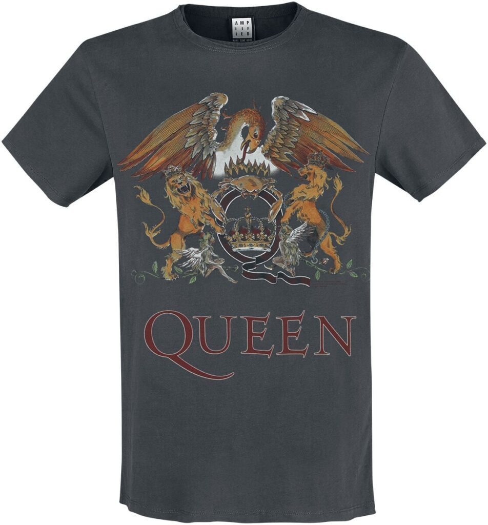 Queen Amplified Collection - Royal Crest T-shirt charcoal