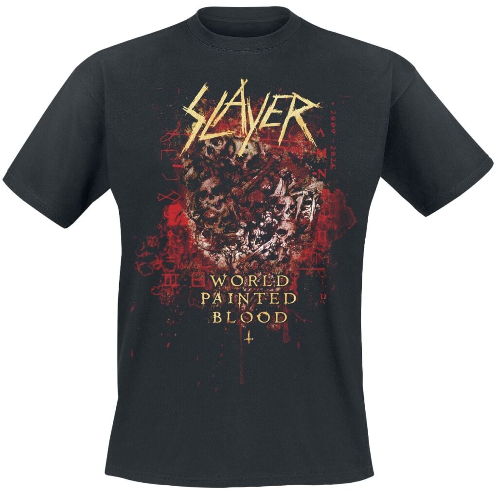 Slayer World Painted Blood Skulls 2024 T-shirt black