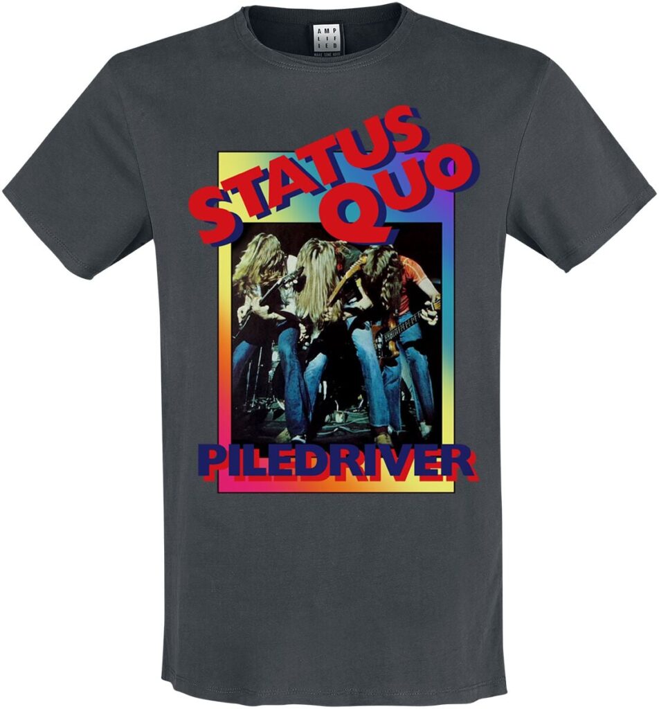 Status Quo Amplified Collection - Piledriver T-shirt charcoal