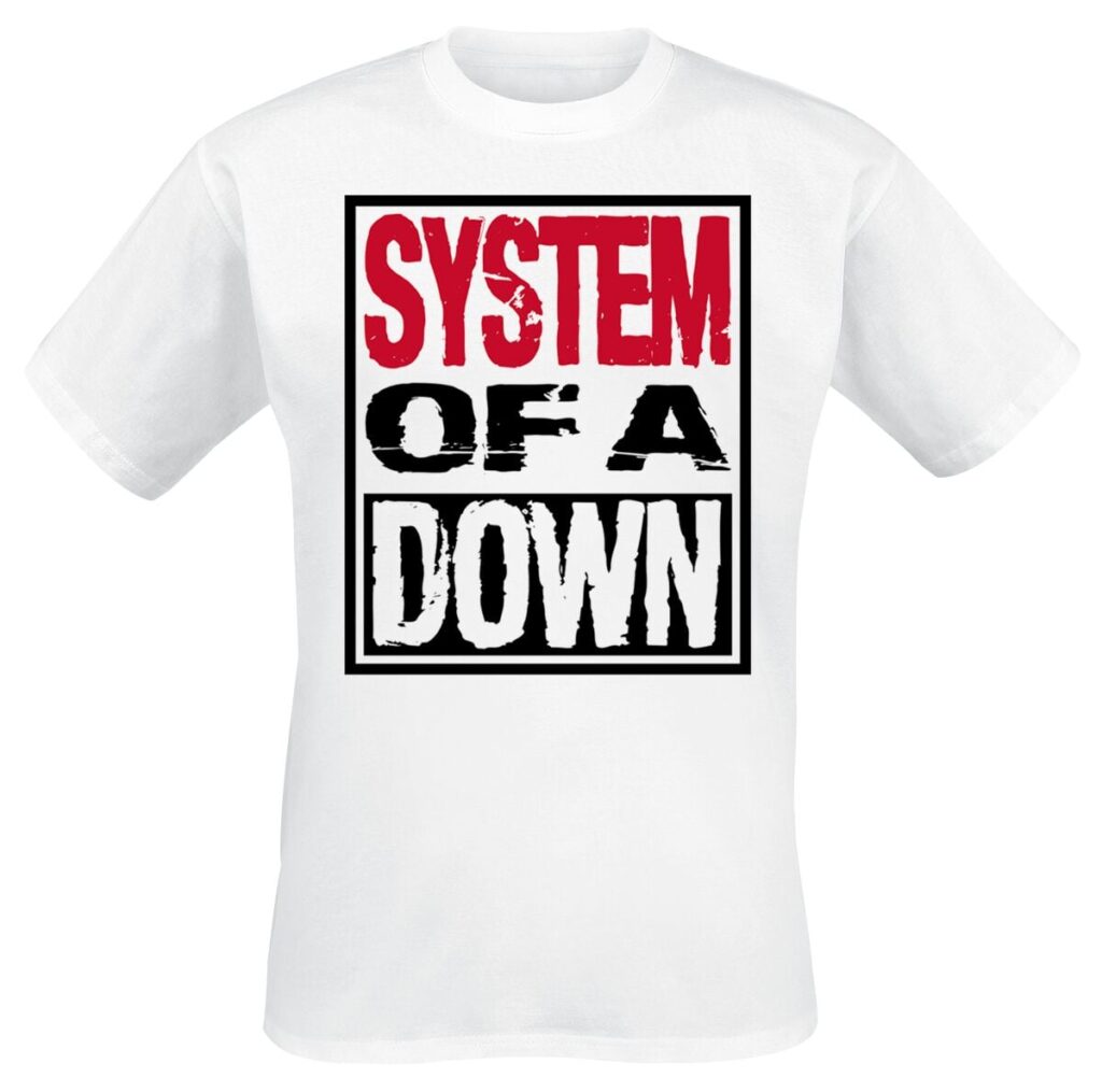 System Of A Down Triple Stack Box T-shirt white