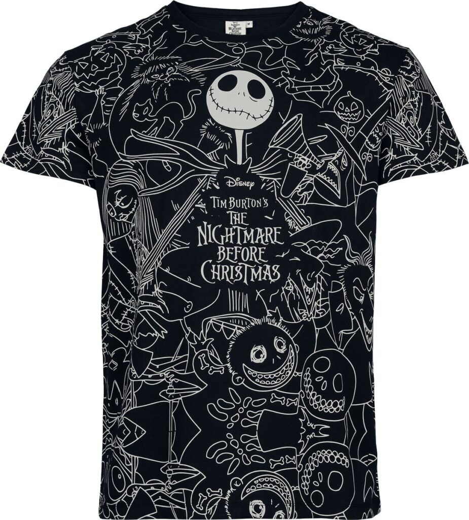 The Nightmare Before Christmas Characters T-shirt black