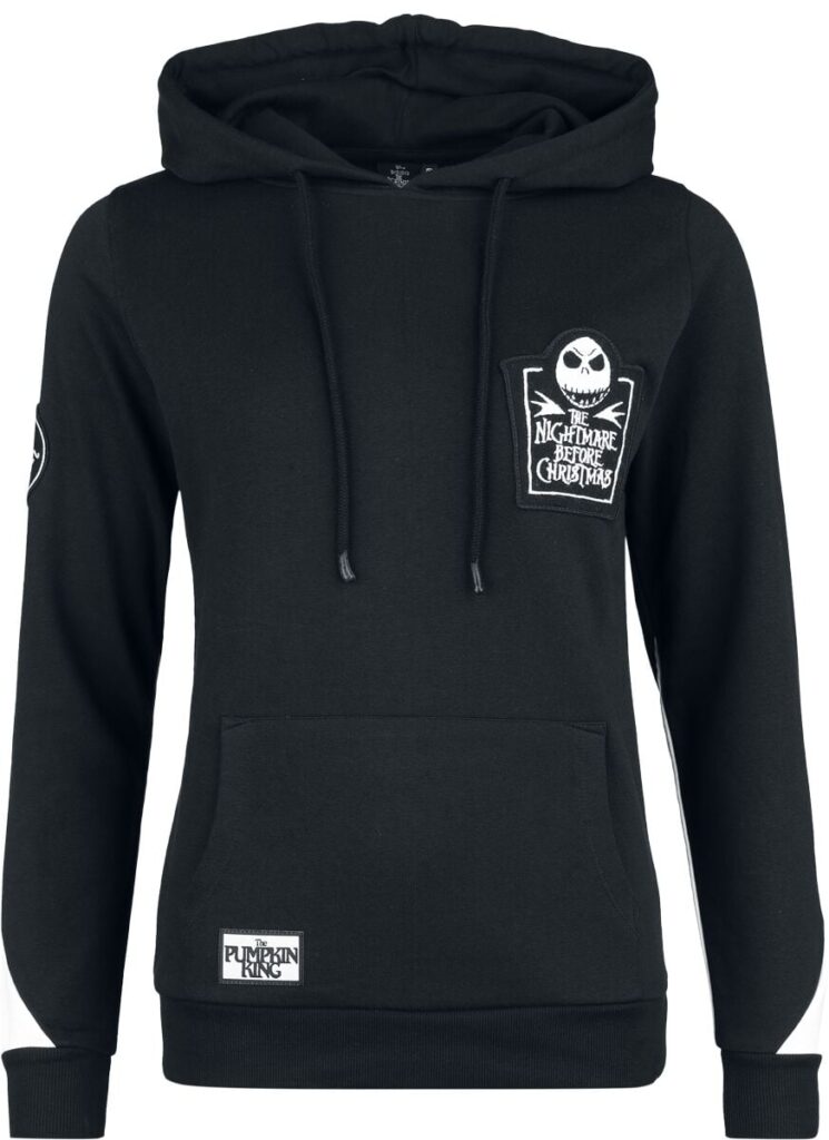 The Nightmare Before Christmas Here Comes Jack Hoodie black white