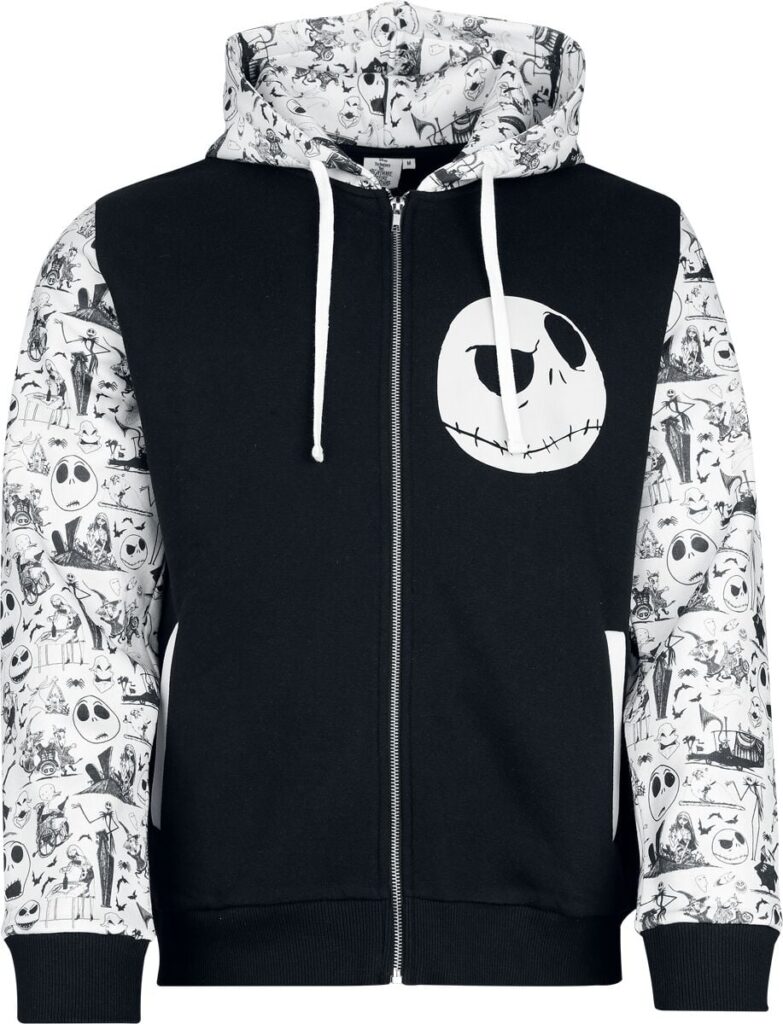 The Nightmare Before Christmas Jack Hoodie Jacket black white