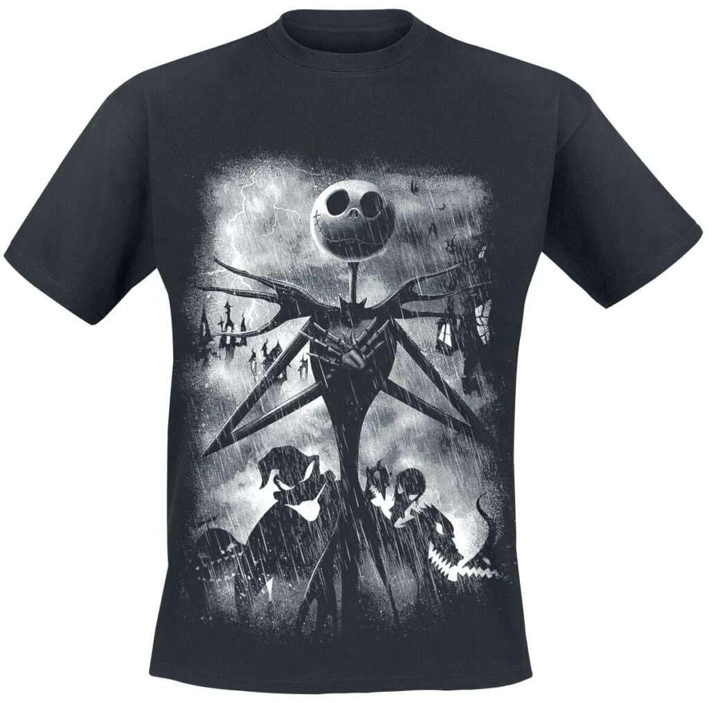 The Nightmare Before Christmas Stormy Skies T-shirt black