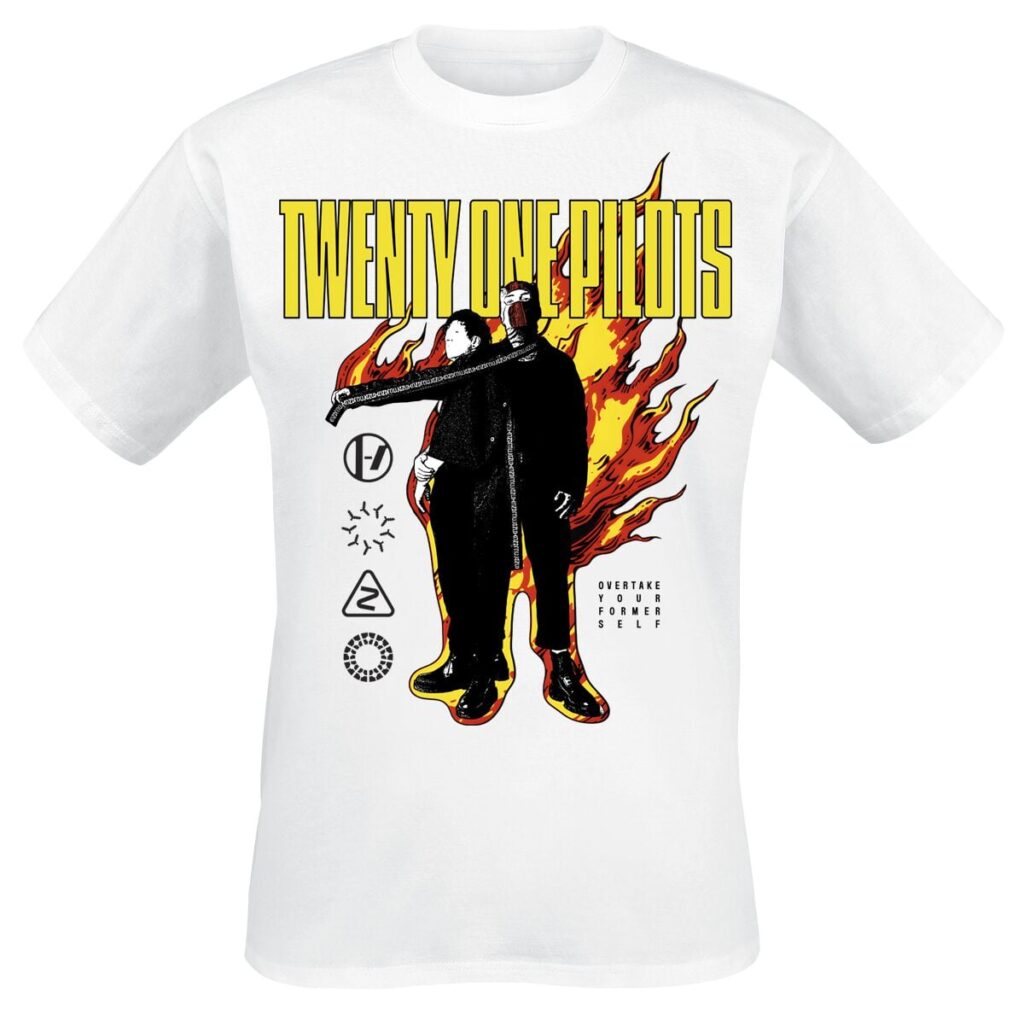 Twenty One Pilots On Fire T-shirt white