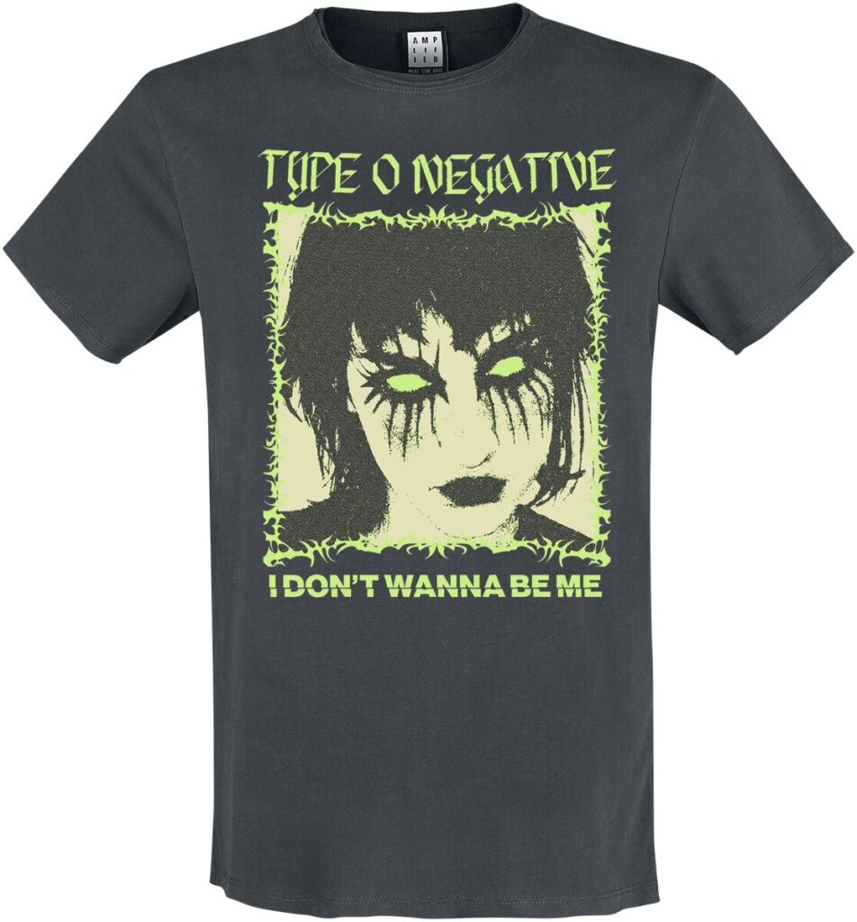 Type O Negative Amplified Collection - I Don't Wanna Be Me T-shirt charcoal